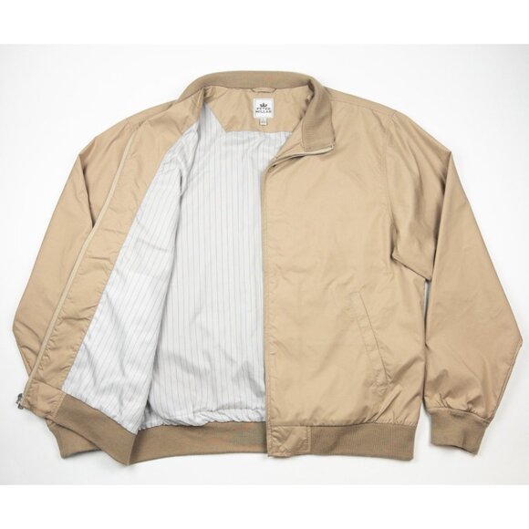 Peter Millar Bomber Jacket Men's Large Full Zip Lined Beige Golf Windbreaker - Picture 4 of 16